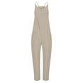 thumbnail image 5 of frariair ​Adjustable Denim-Look Jumpsuits – Moisture-Wicking Summer Casual Outfits​ Khaki, 5 of 6