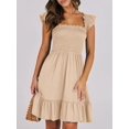 thumbnail image 5 of Women's Ruffled Hem Smocked Cami Dress With Tiered Frill Details 65% Rayon 30% Polyester 5% Spandex Machine Wash Cold, 5 of 18