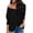 Black, variant on Women Casual Top Long Sleeve V Neck Solid Color Top Long Women T Shirt M