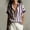 Purple, variant on Endives Boho Tops For Women Striped Short Sleeve Shirt V Neck Loose Fit Blouses Collared Business Casual Outfits for Women Going Out Top Summer Trendy Orange M