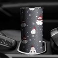 thumbnail image 3 of 20oz Dark Christmas Snowman Pattern Skinny Tumblers Stainless Steel Tumbler with Lid and Straw,Vacuum Insulated Double Wall Travel Tumbler Cups with Cleaning Brush for Coffee,Tea, 3 of 6