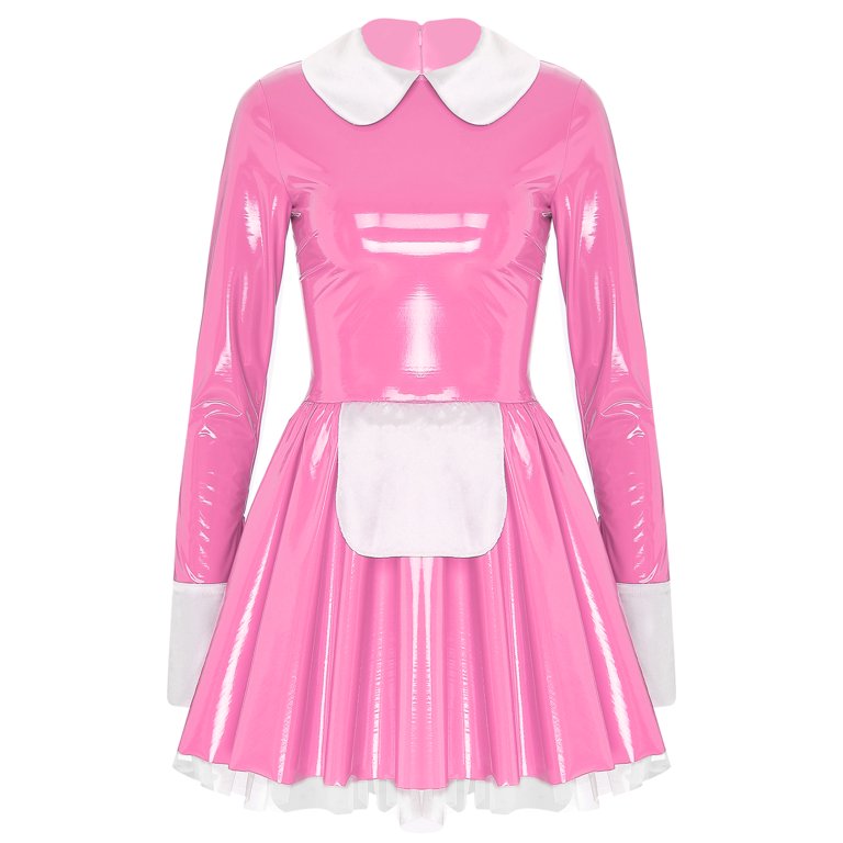 pink latex maid dress Pink PVC Melody Maid Dress Skin Two UK