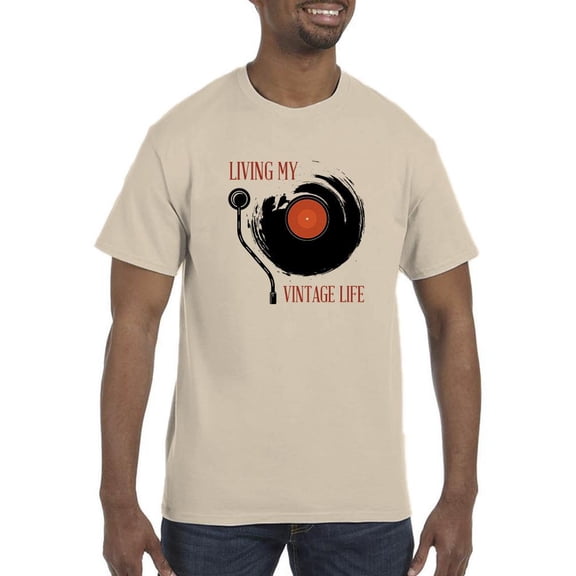 Living My Vintage Life T-Shirt Men -Smartprints Designs, Male 4X-Large