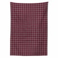 thumbnail image 2 of Checkered Tablecloth, Symmetrical Lines Squares Geometric Old Tartan Inspired Design Print, Rectangle Satin Table Cover Accent for Dining Room and Kitchen, 60" X 90", White Black Pink, by Ambesonne, 2 of 2