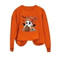 thumbnail image 4 of DailyTrove Women's Halloween Long - Sleeve Shirt, Skeleton Pumpkin Print, Classic , Breathable Fabric, Halloween Events & Casual Outings, 4 of 6