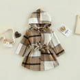 thumbnail image 3 of Douhoow Baby Girl Plaid Coat Long Sleeve Hooded Jacket Autumn Outerwear 0-3 Y, 3 of 8
