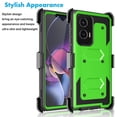 thumbnail image 2 of For Motorola Moto G Stylus 5G 2024 Case, Takfox Heavy Duty Rugged Defender Full Body Protection Phone Case Cover with Swivel Belt Clip Holster & Built in Screen Protector - Green, 2 of 8