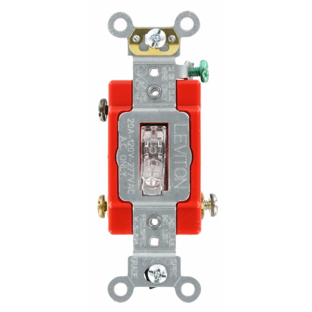 Luz piloto conmutable Switch Leviton, 20 A, 120 V, unipolar