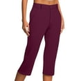 thumbnail image 2 of Capri Pants for Women 2025 Summer Lightweight Button Elastic Waist Capris with Pockets Cropped Pants Trousers, 2 of 7