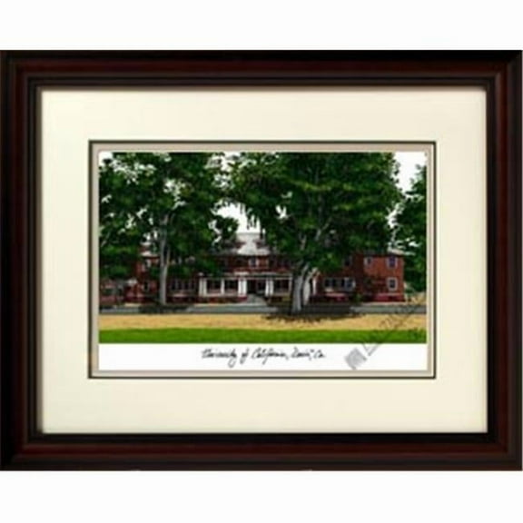 Campus Images AL997UCD University of Davis Alumnus Lithograph - Mahogany/Black - 18in. x 14in.
