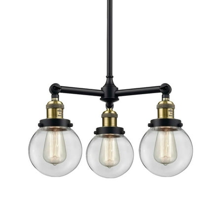

Innovations Lighting 207-6 Beacon Beacon 3 Light 19 Wide Chandelier - Black / Antique
