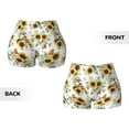 thumbnail image 5 of Xecao Sunflowers Leaves And Birds Print Workout Shorts for Women Soft Smooth Gym Yoga Scrunch Active Tennis Workout Running Shorts, 5 of 9