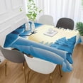 thumbnail image 4 of SKYSONIC 54"x72" Square Tablecloth with Snowman Waving Goodbye to Santa Prints, Anti-Wrinkle and Smooth Table Cloth for Kitchen/Home Wedding Party Decoration, 4 of 7
