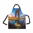 thumbnail image 1 of ASHLEIGH Adjustable Bib Apron for Women Men Girls Chef with Pockets George Washington Bridge Sunrise Scenery Novelty Kitchen Apron for Cooking Baking Gardening Pet Grooming Cleaning, 1 of 1