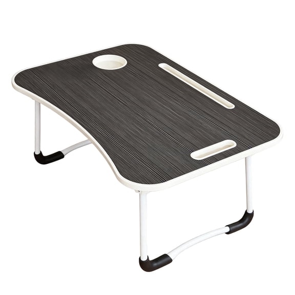 Foldable Lap Desk, 23.6 Inch Portable Bed Tray Table for Working, Reading, Writing and Eating, Anti-Slip Table for Bed, Sofa, Couch and Floor, Black