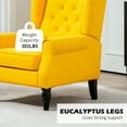thumbnail image 6 of HOMCOM Button-Tufted Accent Chair with High Wingback, Rounded Cushioned Armrests and Thick Padded Seat, Yellow, 6 of 9