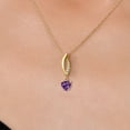 thumbnail image 3 of Gem Stone King 10K Yellow Gold Purple Amethyst and Lab Grown Diamond Pendant Necklace for Women | 0.45 Cttw | Gemstone February Birthstone | Heart Shape 5MM | With 18 inch Chain, 3 of 6