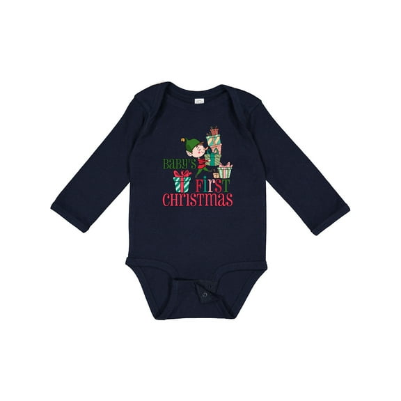 Inktastic Baby's First Christmas Boys Long Sleeve Baby Bodysuit
