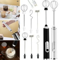 Grusce Milk Frother Handheld with 3 Heads,Coffee Whisk Foam Mixer with USB Rechargeable 3 Speeds Electric Mini Hand Blender for Cappuccino Latte Hot Chocolate Egg