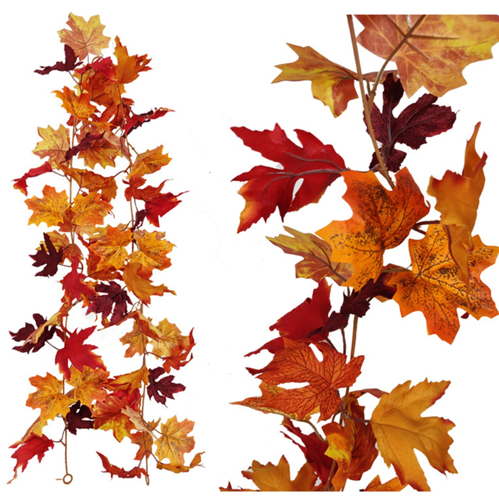 FLYRUN 2 Pack Fall Leaves Garland Artificial Maple Leaf Hanging Vines