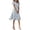 Navy, variant on Floral Print Midi Dress for Women, V-Neck Short Sleeve Flowy Polyester Summer Casual Dress for Garden Parties or Brunch Dates