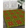 thumbnail image 3 of Ahgly Company Tapis d'Intérieur Lavables en Machine, Ronds, Transitionnels, Vert-Jaune Foncé, Ronds de 4', 3 of 7