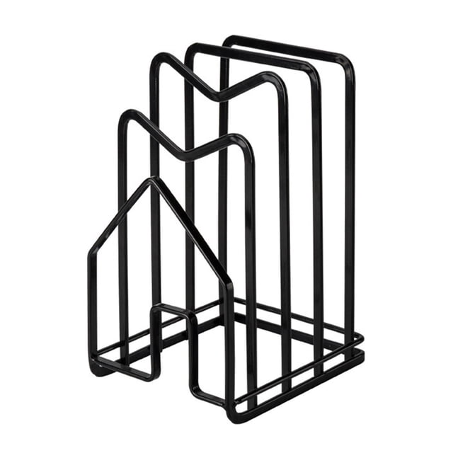 Soporte para tabla de cortar, soporte para tapas de ollas y sartenes, organizador, estante para Negro