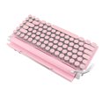 thumbnail image 3 of Typewriter Mechanical Keyboard, 83 Keys 2000mA Capacity Mechanical Keyboard Support 3 Devices FN Master  for Tablet Pink,White, 3 of 7