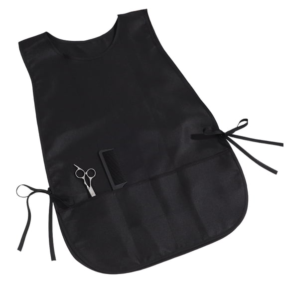 SEWOART Unisex Black Polyester Barber Apron for Hair Styling and Cooking