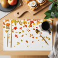 thumbnail image 2 of Orange Maple Leaves Fall Placemats Set of 8 Thanksgiving Farmhouse Art Place Mats Indoor Wipeable Table Mats Washable Cloth Dining Table Placemats for Kitchen Holiday Party Home Decor 13x19 Inch, 2 of 9
