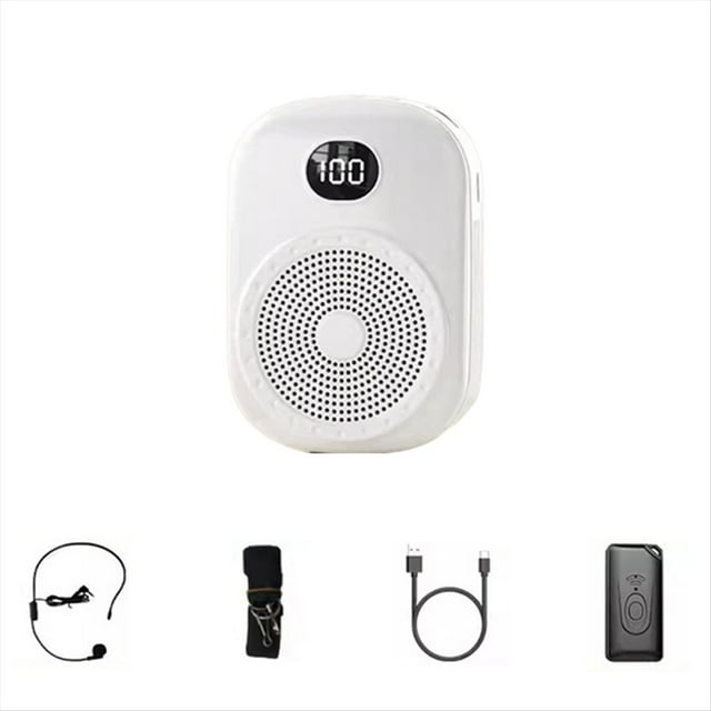 Amplificador de Voz Inalámbrico Altavoz de Voz Personal Portátil Multifuncional con Pantalla de Micrófono para Profesores Discurso A