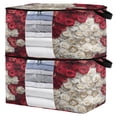 thumbnail image 2 of BZSMCE Under Bed Storage Bags With Reinforced Handles White and Red Rose Underbed Storage, 2 of 7