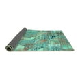 thumbnail image 2 of Ahgly Company Indoor Square Patchwork Turquoise Blue Transitional Area Rugs, 4' Square, 2 of 4
