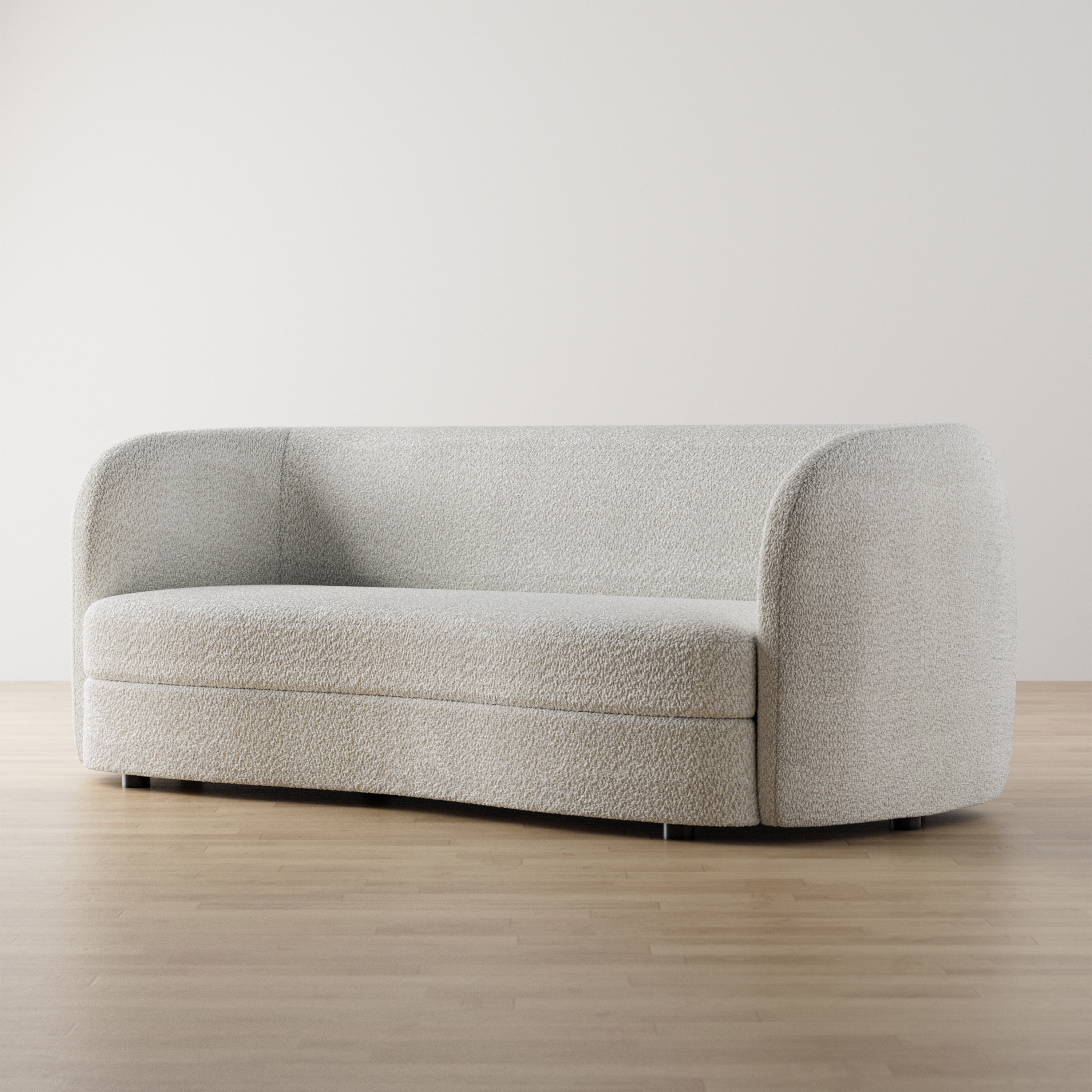 Furniture of America Sonya Tuxedo Style Upholstered Boucle Fabric White Sofa