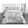 thumbnail image 3 of Ambesonne Marble Print Quilted Bedspread Set 3 Pcs, Granite Stormy Details, Queen Size, Pale Grey Dust, 3 of 5