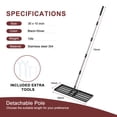 thumbnail image 3 of Lawn Leveling Rake, 30" x 10" Heavy-Duty Stainless Steel Lawn Leveler with 72“ Adjuatble Long Handle - Effort-Saving Leveling Soil Sand Spreading Dirt, 3 of 8