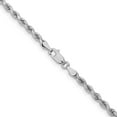 thumbnail image 3 of Solid 10k White Gold 3.5mm Diamond-cut Rope Chain - 8" Bracelet, 3 of 8