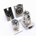 thumbnail image 4 of 2 Pcs 3 Pin XLR Male Female Socket Panel Mount Chassis Mic Jack Audio Connector, 4 of 10