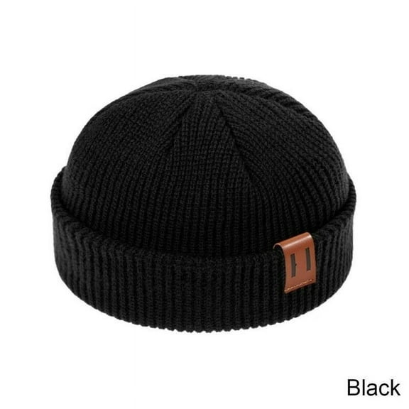 Morttic Women Men Mini Fisherman Beanie Hat Winter Warm Knitted Ribbed Docker Skull Cap