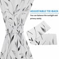 thumbnail image 4 of Gray Leaf Door Curtains for Door Window, French Sidelight Front Back Door Curtains With Tieback, Modern Botanical Foliage Plant Country Pastoral Kitchen Rod Pocket Drapes Panel, 25"x40", 4 of 5