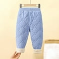 thumbnail image 5 of Loopsun Kids Fall Winter Long Pants, Toddler Quilted Pants, Boys and Girls Fleece Thickened School Uniform Inner Wear Warm Leggings Long Pants Blue, 4-5Years, 5 of 5