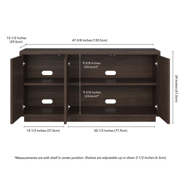 Hanson Rectangular TV Stand for TV's up to 55" in Alder Brown
