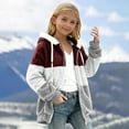 thumbnail image 2 of Posijego Big Boys Girls Fleece Coat Zip up Long Sleeve Hooded Warm Fuzzy Outerwear Jackets with Pockets, 2 of 6