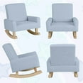 thumbnail image 3 of Topcobe Kids Rocking Chair with Solid Wood Legs, Toddler Living Room Chair-Blue, 3 of 8