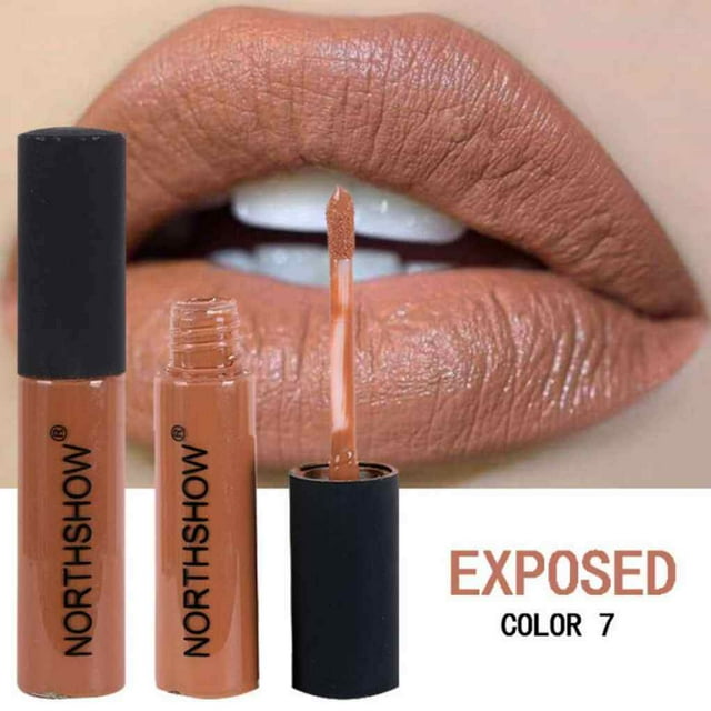 NORTHSHOW 7 Couleurs Parfum Chocolat au Lait Mat Non-Collant Brillant à Lèvres Liquide Tasse de Brillant à Lèvres Rouge à Lèvres Liquide Teinture pour les Lèvres