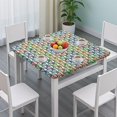 thumbnail image 3 of Colorful Skull Pattern Square Fitted Tablecloth with Elastic Edge,Square Table Cover,Washable Elastic Table Cover for Home Kitchen Party Decor 34"x34", 3 of 6