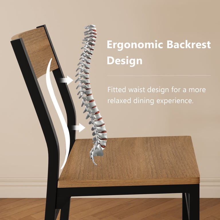 iPormis Dining Chairs with Curved Back, Set of 6 photo 2