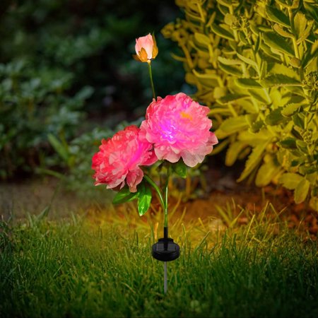 

EDFRWWS Solar Peony Ground Plug Lamp Home Decor 600mAh for Backyard Path (1pc Pink)