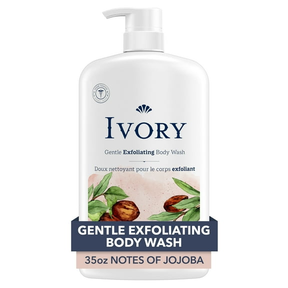 Ivory Gentle Exfoliating Body Wash, Notes of Jojoba Scent, 35oz