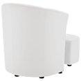 thumbnail image 4 of Hawthorne Collections Modern Faux Leather Accent Chair with Ottoman in White, 4 of 5